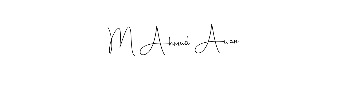 if you are searching for the best signature style for your name M Ahmad Awan. so please give up your signature search. here we have designed multiple signature styles  using Andilay-7BmLP. M Ahmad Awan signature style 4 images and pictures png