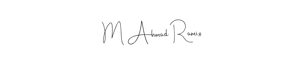 Also You can easily find your signature by using the search form. We will create M Ahmad Ramiz name handwritten signature images for you free of cost using Andilay-7BmLP sign style. M Ahmad Ramiz signature style 4 images and pictures png