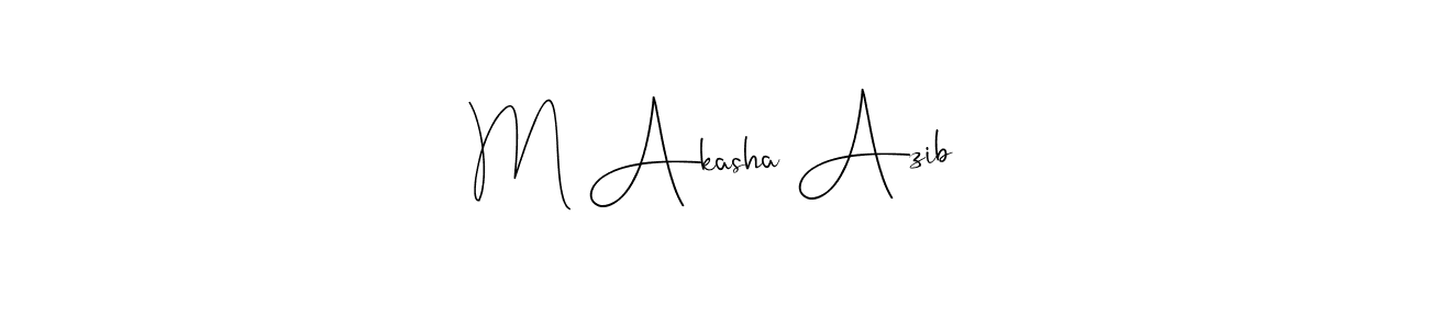 Also You can easily find your signature by using the search form. We will create M Akasha Azib name handwritten signature images for you free of cost using Andilay-7BmLP sign style. M Akasha Azib signature style 4 images and pictures png