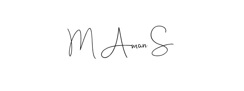 You can use this online signature creator to create a handwritten signature for the name M Aman S. This is the best online autograph maker. M Aman S signature style 4 images and pictures png