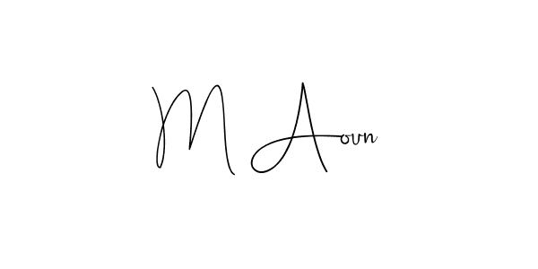 How to make M Aoun signature? Andilay-7BmLP is a professional autograph style. Create handwritten signature for M Aoun name. M Aoun signature style 4 images and pictures png