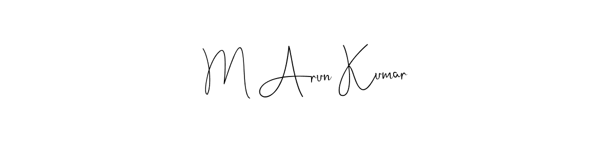 The best way (Andilay-7BmLP) to make a short signature is to pick only two or three words in your name. The name M Arun Kumar include a total of six letters. For converting this name. M Arun Kumar signature style 4 images and pictures png