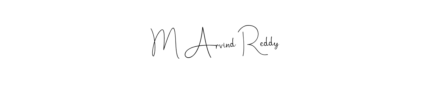 Andilay-7BmLP is a professional signature style that is perfect for those who want to add a touch of class to their signature. It is also a great choice for those who want to make their signature more unique. Get M Arvind Reddy name to fancy signature for free. M Arvind Reddy signature style 4 images and pictures png