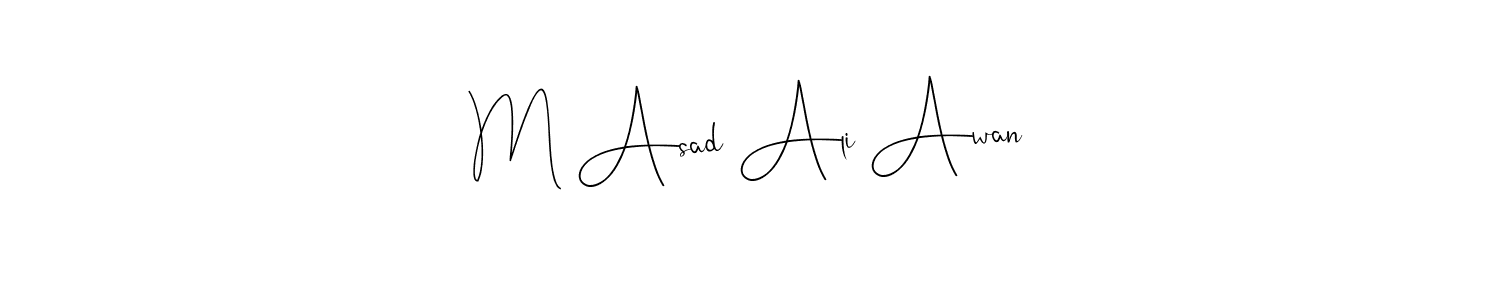 Andilay-7BmLP is a professional signature style that is perfect for those who want to add a touch of class to their signature. It is also a great choice for those who want to make their signature more unique. Get M Asad Ali Awan name to fancy signature for free. M Asad Ali Awan signature style 4 images and pictures png