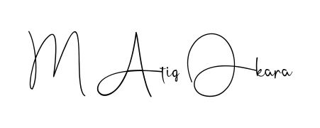 Personalize your online presence with M Atiq Okara signature rendered in elegant Andilay-7BmLP font. Great for website footers and blogs. M Atiq Okara signature style 4 images and pictures png