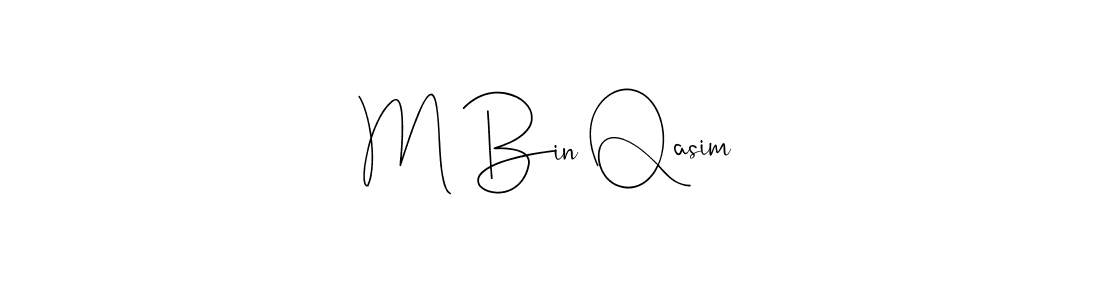 Make a beautiful signature design for name M Bin Qasim. With this signature (Andilay-7BmLP) style, you can create a handwritten signature for free. M Bin Qasim signature style 4 images and pictures png