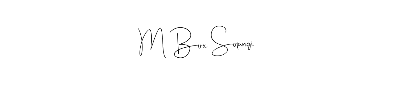 Use a signature maker to create a handwritten signature online. With this signature software, you can design (Andilay-7BmLP) your own signature for name M Bux Solangi. M Bux Solangi signature style 4 images and pictures png