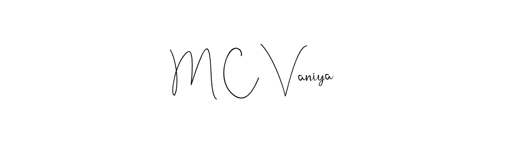 Make a beautiful signature design for name M C Vaniya. Use this online signature maker to create a handwritten signature for free. M C Vaniya signature style 4 images and pictures png