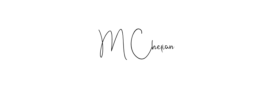 How to make M Chelian signature? Andilay-7BmLP is a professional autograph style. Create handwritten signature for M Chelian name. M Chelian signature style 4 images and pictures png