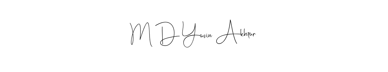 Use a signature maker to create a handwritten signature online. With this signature software, you can design (Andilay-7BmLP) your own signature for name M D Yasin Akhtar. M D Yasin Akhtar signature style 4 images and pictures png
