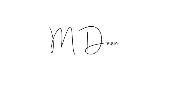 Make a beautiful signature design for name M Deen. With this signature (Andilay-7BmLP) style, you can create a handwritten signature for free. M Deen signature style 4 images and pictures png