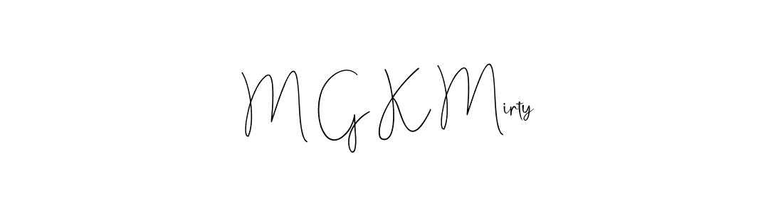 if you are searching for the best signature style for your name M G K Mirty. so please give up your signature search. here we have designed multiple signature styles  using Andilay-7BmLP. M G K Mirty signature style 4 images and pictures png