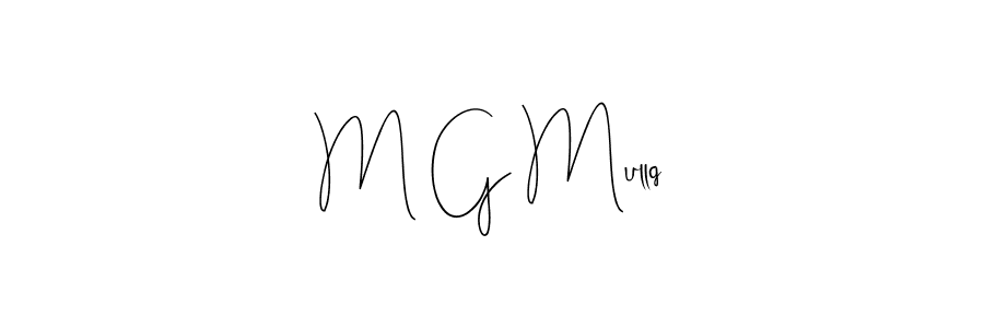 Andilay-7BmLP is a professional signature style that is perfect for those who want to add a touch of class to their signature. It is also a great choice for those who want to make their signature more unique. Get M G Mullq name to fancy signature for free. M G Mullq signature style 4 images and pictures png