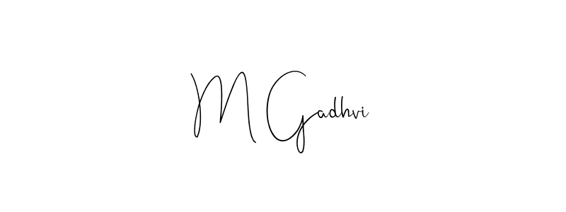 How to make M Gadhvi name signature. Use Andilay-7BmLP style for creating short signs online. This is the latest handwritten sign. M Gadhvi signature style 4 images and pictures png