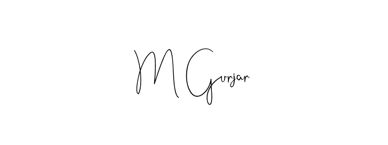 Andilay-7BmLP is a professional signature style that is perfect for those who want to add a touch of class to their signature. It is also a great choice for those who want to make their signature more unique. Get M Gurjar name to fancy signature for free. M Gurjar signature style 4 images and pictures png