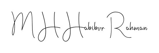Discover how M H Habibur Rahman looks in an executive cursive font (Andilay-7BmLP). Perfect for legal documents, invoices, and certificates. M H Habibur Rahman signature style 4 images and pictures png