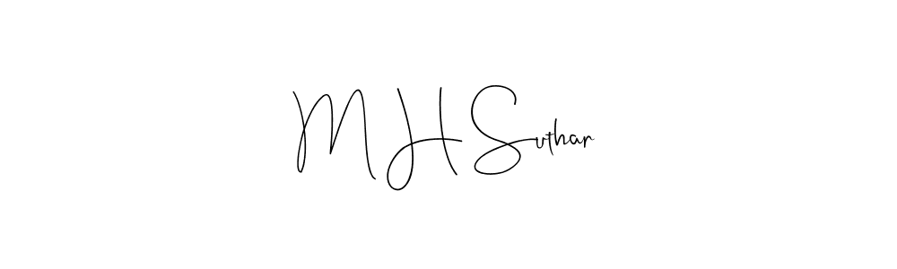 The best way (Andilay-7BmLP) to make a short signature is to pick only two or three words in your name. The name M H Suthar include a total of six letters. For converting this name. M H Suthar signature style 4 images and pictures png