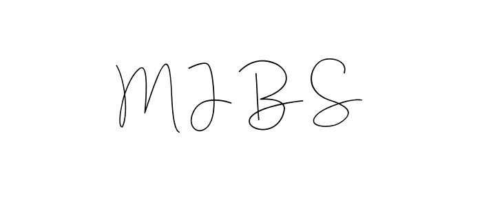 Make a beautiful signature design for name M J B S. With this signature (Andilay-7BmLP) style, you can create a handwritten signature for free. M J B S signature style 4 images and pictures png