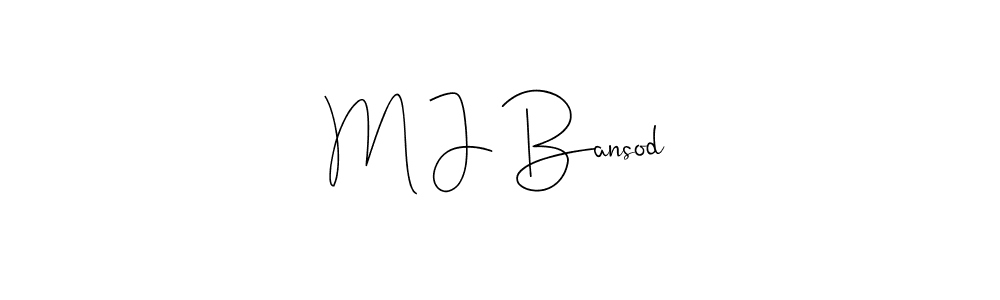 How to make M J Bansod name signature. Use Andilay-7BmLP style for creating short signs online. This is the latest handwritten sign. M J Bansod signature style 4 images and pictures png