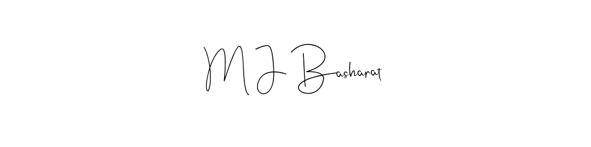 How to make M J Basharat name signature. Use Andilay-7BmLP style for creating short signs online. This is the latest handwritten sign. M J Basharat signature style 4 images and pictures png