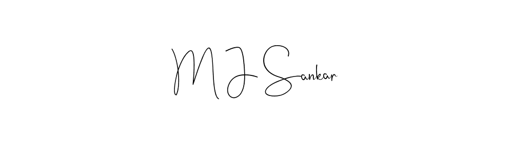Andilay-7BmLP is a professional signature style that is perfect for those who want to add a touch of class to their signature. It is also a great choice for those who want to make their signature more unique. Get M J Sankar name to fancy signature for free. M J Sankar signature style 4 images and pictures png