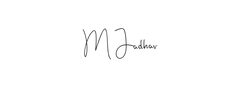 This is the best signature style for the M Jadhav name. Also you like these signature font (Andilay-7BmLP). Mix name signature. M Jadhav signature style 4 images and pictures png