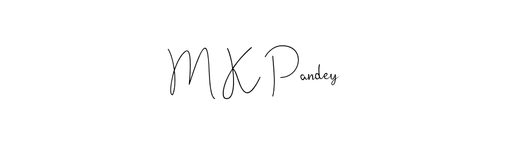The best way (Andilay-7BmLP) to make a short signature is to pick only two or three words in your name. The name M K Pandey include a total of six letters. For converting this name. M K Pandey signature style 4 images and pictures png