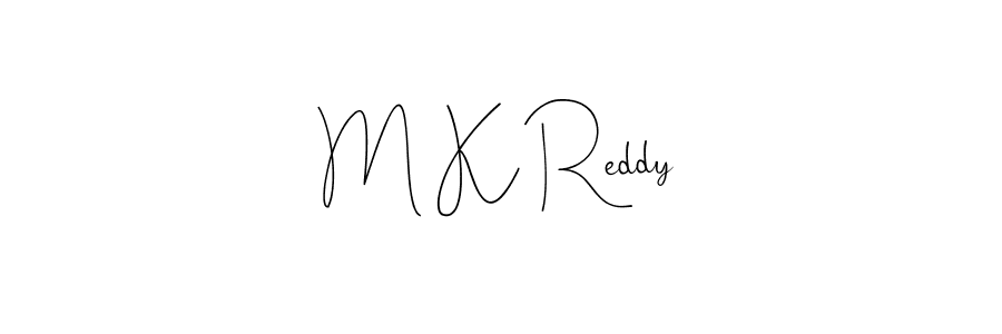 The best way (Andilay-7BmLP) to make a short signature is to pick only two or three words in your name. The name M K Reddy include a total of six letters. For converting this name. M K Reddy signature style 4 images and pictures png