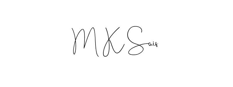 How to make M K Saif name signature. Use Andilay-7BmLP style for creating short signs online. This is the latest handwritten sign. M K Saif signature style 4 images and pictures png