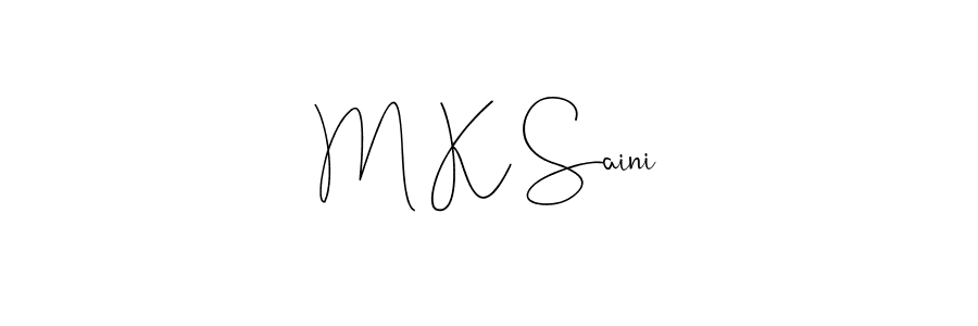How to make M K Saini name signature. Use Andilay-7BmLP style for creating short signs online. This is the latest handwritten sign. M K Saini signature style 4 images and pictures png