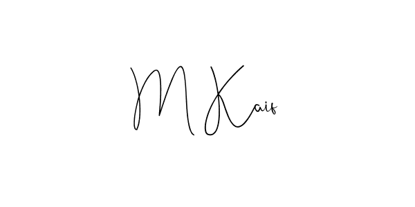 You should practise on your own different ways (Andilay-7BmLP) to write your name (M Kaif) in signature. don't let someone else do it for you. M Kaif signature style 4 images and pictures png