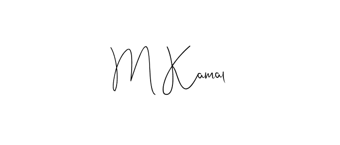 if you are searching for the best signature style for your name M Kamal. so please give up your signature search. here we have designed multiple signature styles  using Andilay-7BmLP. M Kamal signature style 4 images and pictures png