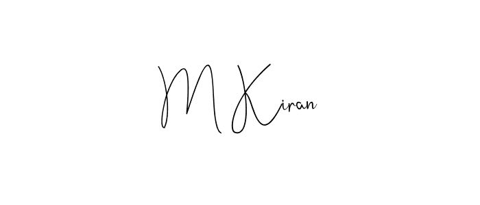 How to make M Kiran name signature. Use Andilay-7BmLP style for creating short signs online. This is the latest handwritten sign. M Kiran signature style 4 images and pictures png