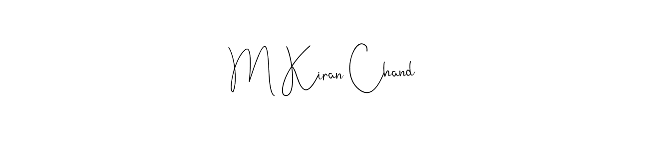 The best way (Andilay-7BmLP) to make a short signature is to pick only two or three words in your name. The name M Kiran Chand include a total of six letters. For converting this name. M Kiran Chand signature style 4 images and pictures png