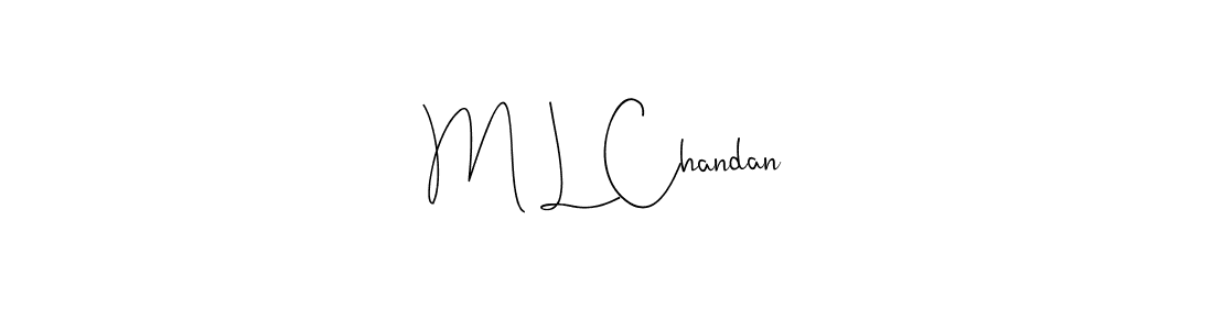 if you are searching for the best signature style for your name M L Chandan. so please give up your signature search. here we have designed multiple signature styles  using Andilay-7BmLP. M L Chandan signature style 4 images and pictures png