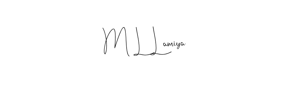 This is the best signature style for the M L Lamiya name. Also you like these signature font (Andilay-7BmLP). Mix name signature. M L Lamiya signature style 4 images and pictures png
