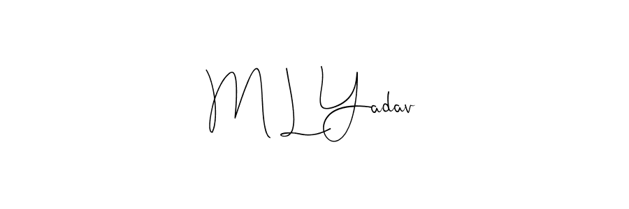 Also we have M L Yadav name is the best signature style. Create professional handwritten signature collection using Andilay-7BmLP autograph style. M L Yadav signature style 4 images and pictures png