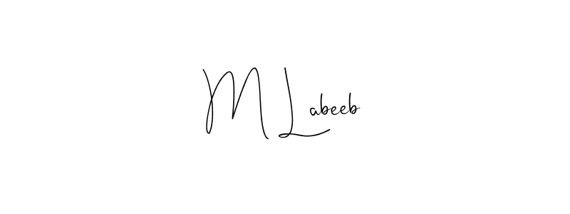 How to make M Labeeb name signature. Use Andilay-7BmLP style for creating short signs online. This is the latest handwritten sign. M Labeeb signature style 4 images and pictures png