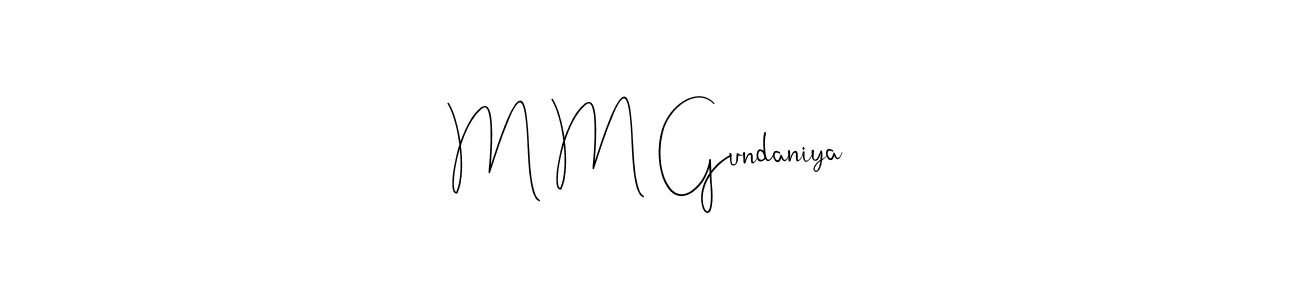 Make a beautiful signature design for name M M Gundaniya. Use this online signature maker to create a handwritten signature for free. M M Gundaniya signature style 4 images and pictures png