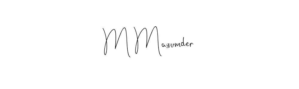if you are searching for the best signature style for your name M Mazumder. so please give up your signature search. here we have designed multiple signature styles  using Andilay-7BmLP. M Mazumder signature style 4 images and pictures png
