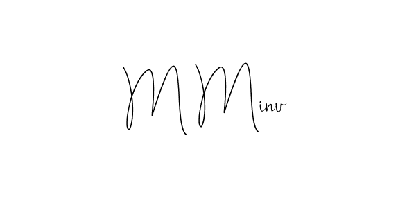 The best way (Andilay-7BmLP) to make a short signature is to pick only two or three words in your name. The name M Minu include a total of six letters. For converting this name. M Minu signature style 4 images and pictures png