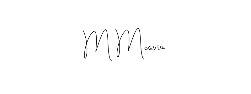 The best way (Andilay-7BmLP) to make a short signature is to pick only two or three words in your name. The name M Moavia include a total of six letters. For converting this name. M Moavia signature style 4 images and pictures png