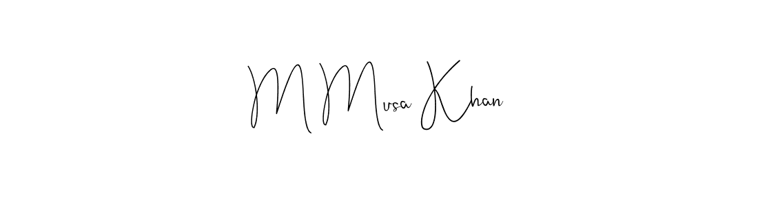 Make a beautiful signature design for name M Musa Khan. Use this online signature maker to create a handwritten signature for free. M Musa Khan signature style 4 images and pictures png