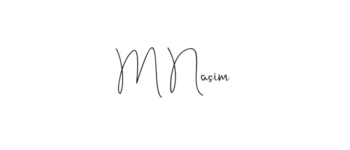 if you are searching for the best signature style for your name M Nasim. so please give up your signature search. here we have designed multiple signature styles  using Andilay-7BmLP. M Nasim signature style 4 images and pictures png