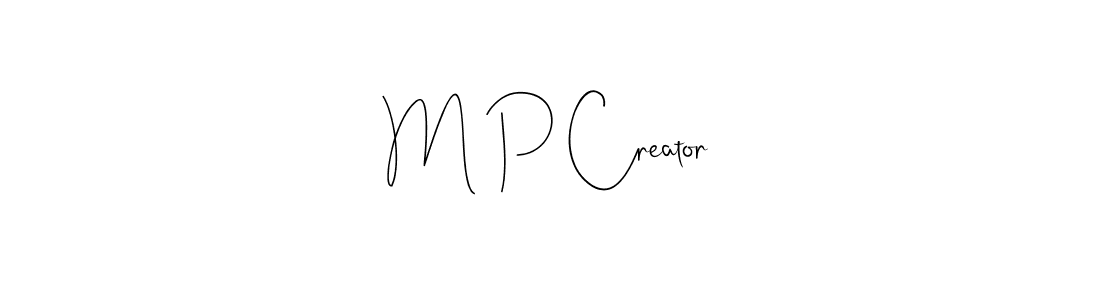 How to make M P Creator name signature. Use Andilay-7BmLP style for creating short signs online. This is the latest handwritten sign. M P Creator signature style 4 images and pictures png