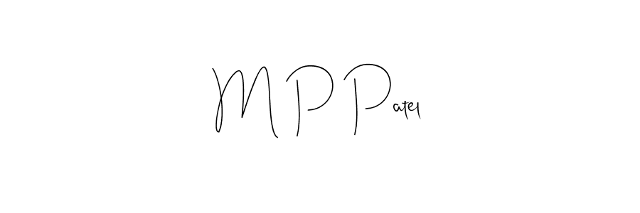 The best way (Andilay-7BmLP) to make a short signature is to pick only two or three words in your name. The name M P Patel include a total of six letters. For converting this name. M P Patel signature style 4 images and pictures png