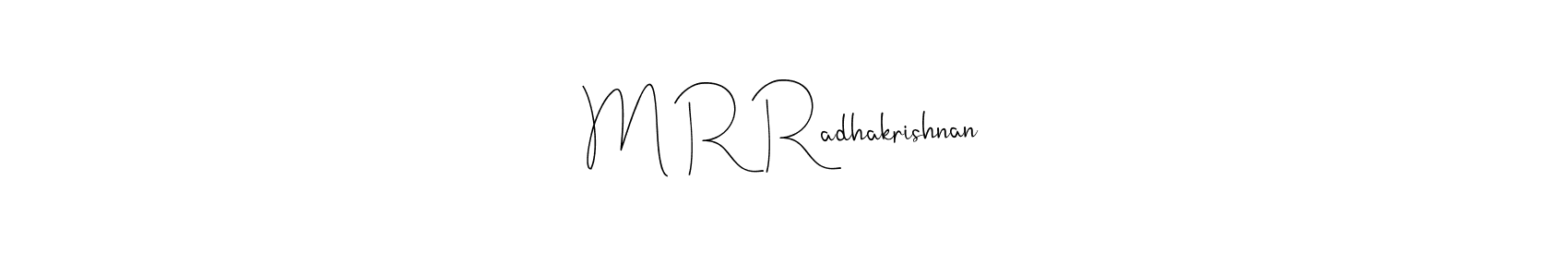 Use a signature maker to create a handwritten signature online. With this signature software, you can design (Andilay-7BmLP) your own signature for name M R Radhakrishnan. M R Radhakrishnan signature style 4 images and pictures png