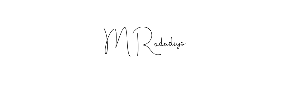 You can use this online signature creator to create a handwritten signature for the name M Radadiya. This is the best online autograph maker. M Radadiya signature style 4 images and pictures png