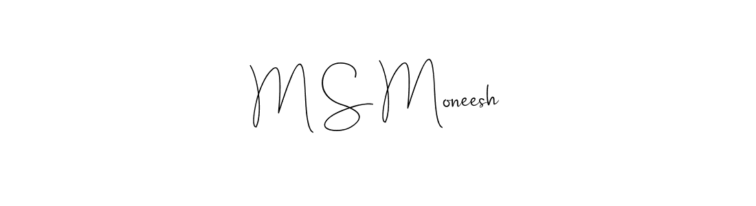 Use a signature maker to create a handwritten signature online. With this signature software, you can design (Andilay-7BmLP) your own signature for name M S Moneesh. M S Moneesh signature style 4 images and pictures png