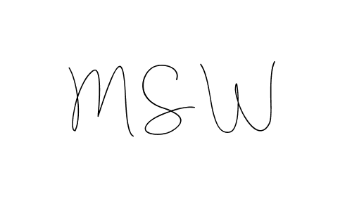 You should practise on your own different ways (Andilay-7BmLP) to write your name (M S W) in signature. don't let someone else do it for you. M S W signature style 4 images and pictures png